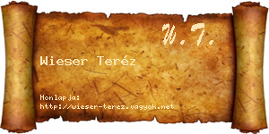 Wieser Teréz névjegykártya